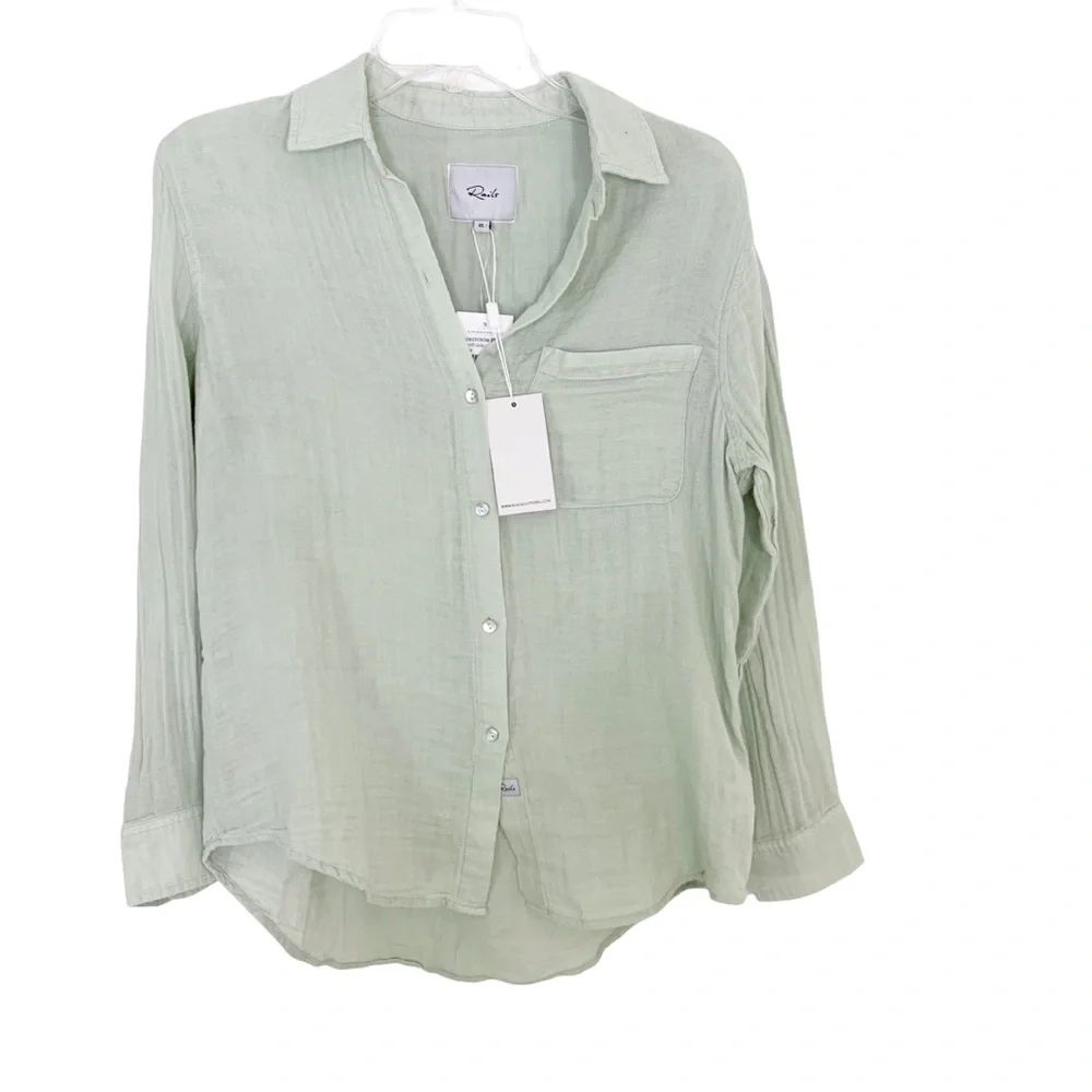 Rails Ellis Cotton Gauze Shirt in Willow XS NWT_4